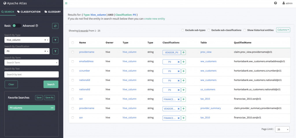 Apache Atlas console