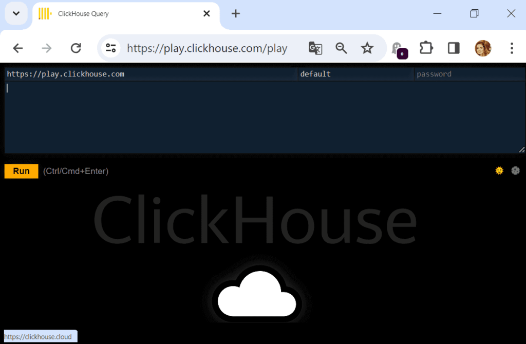 Веб-интерфейс онлайн-песочницы ClickHouse