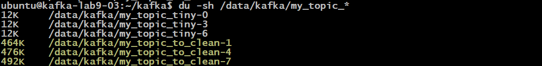 Размер топика после удаления данных