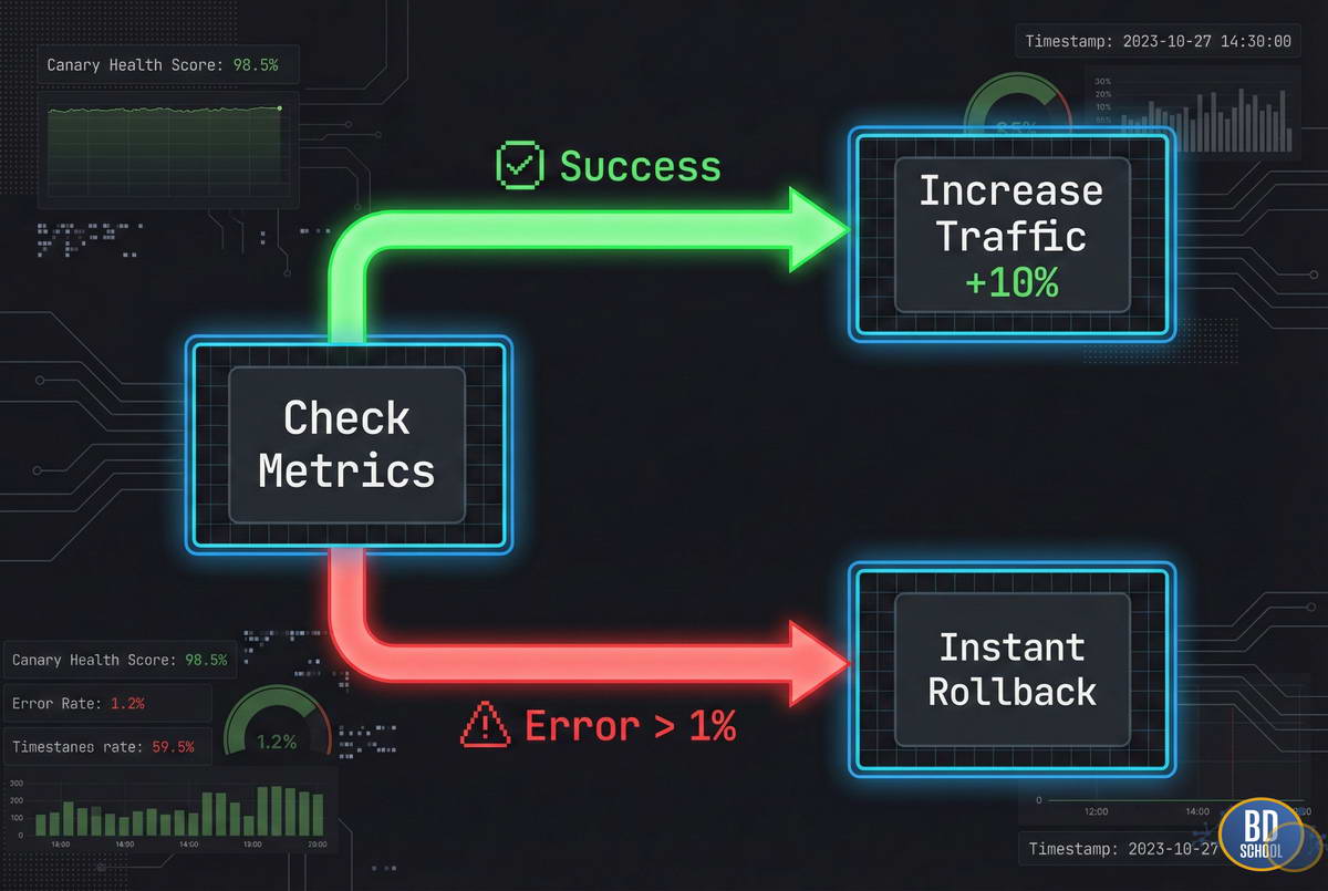 Canary deployment on metric analysis