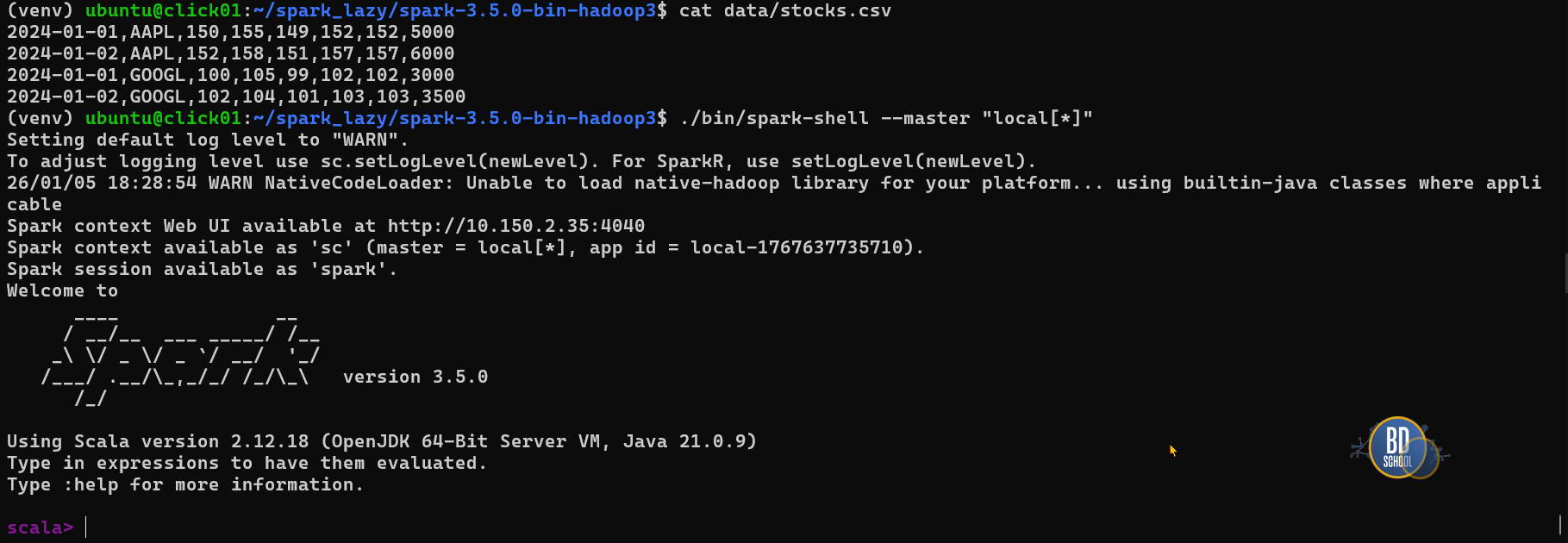 Spark dataset and preset for run jobs