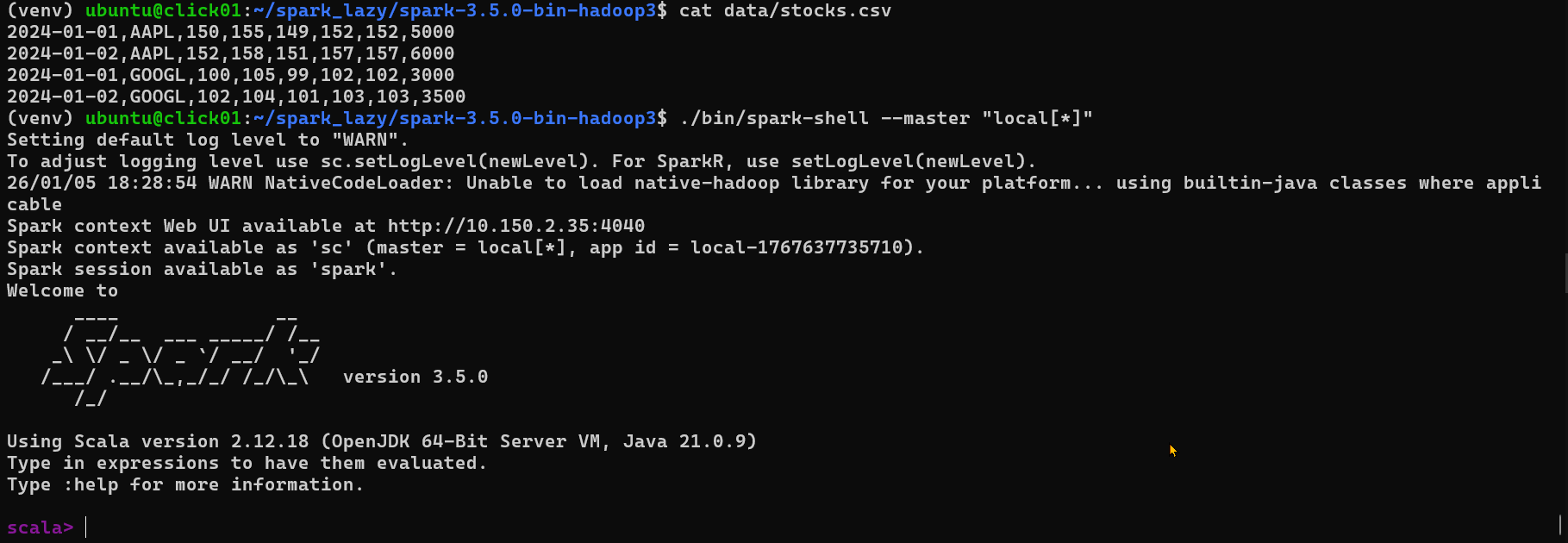 Spark dataset and preset for run jobs