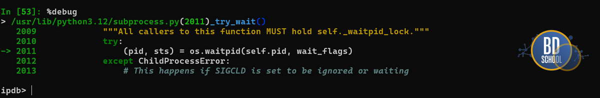Запуск отладчика debugger прямо из консоли ipython