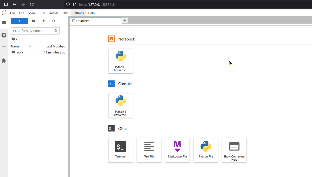 Star Jupyter console after install