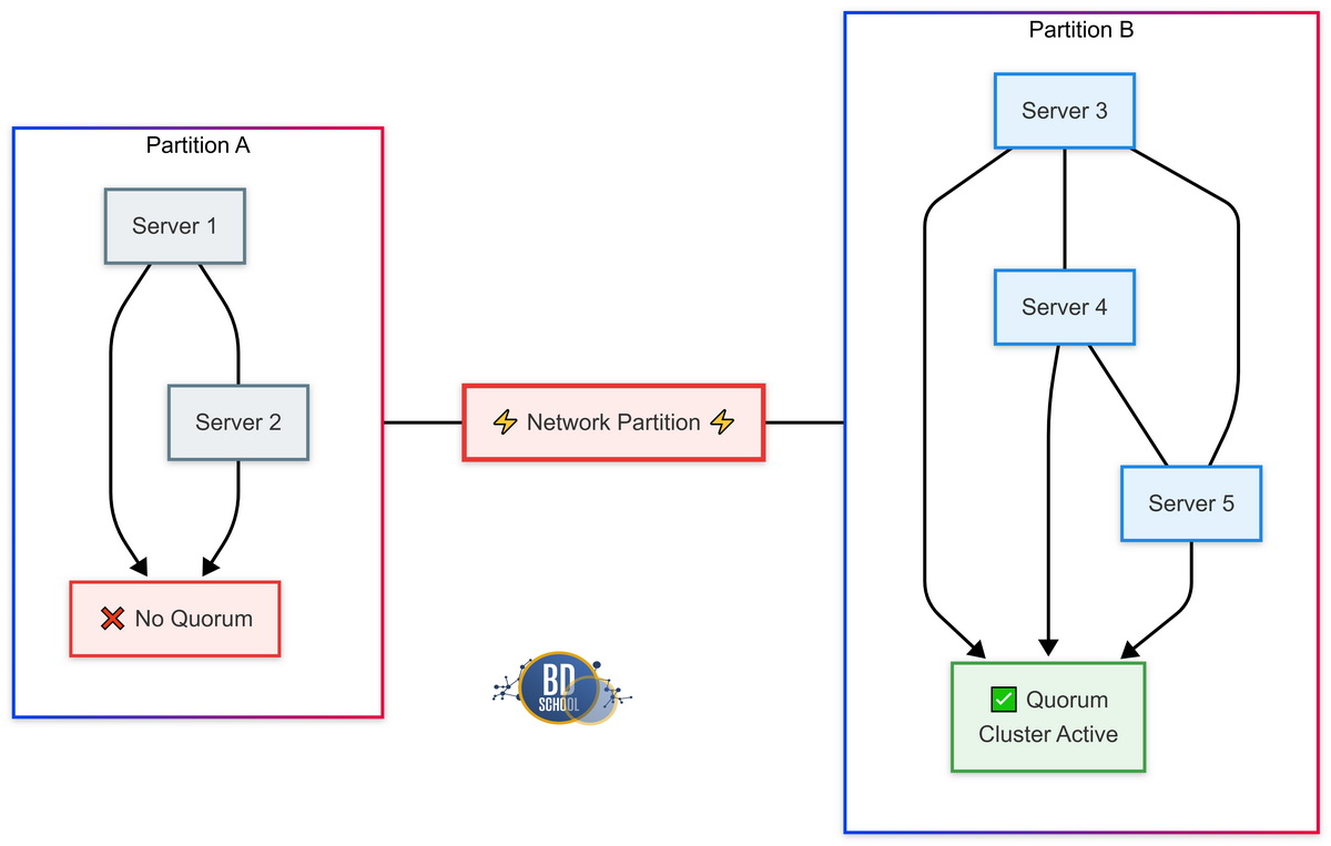 Split brain или партиционирование кластера с 2 датацентрами в RAFT