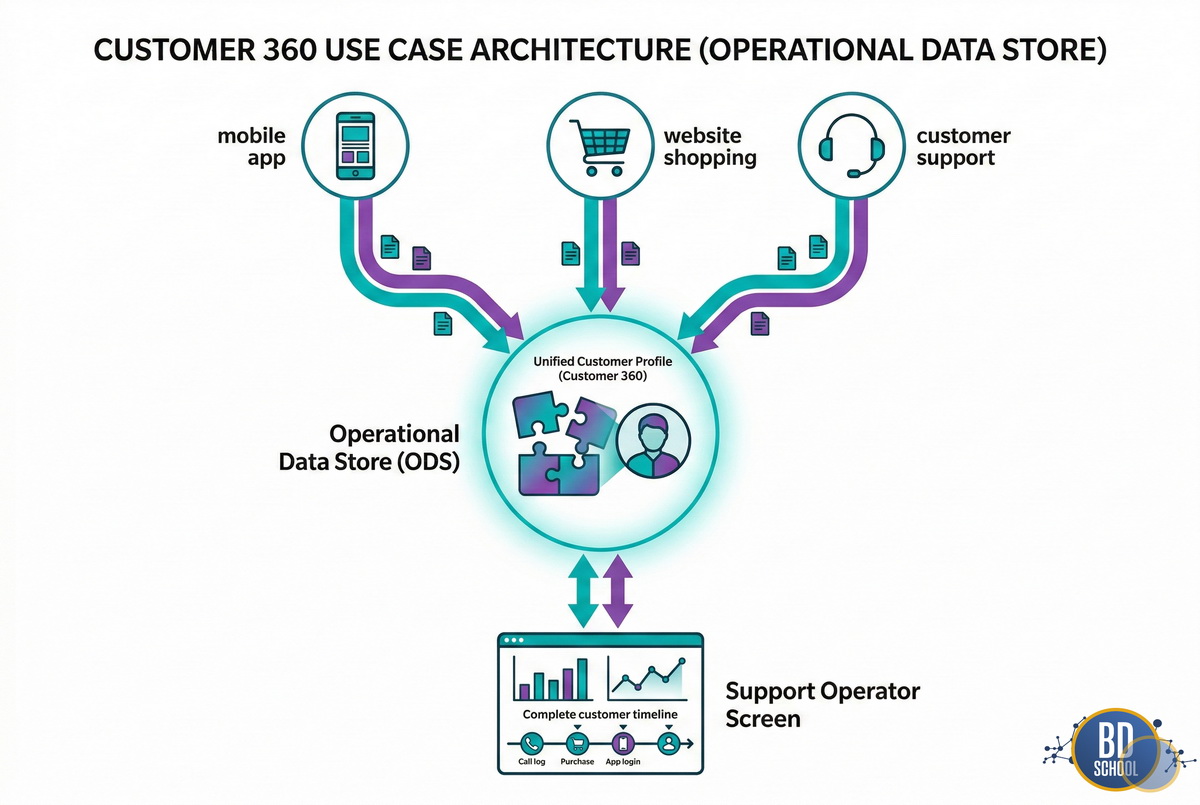 Показывает бизнес-ценность: объединение данных из разных каналов в единый профиль клиента.