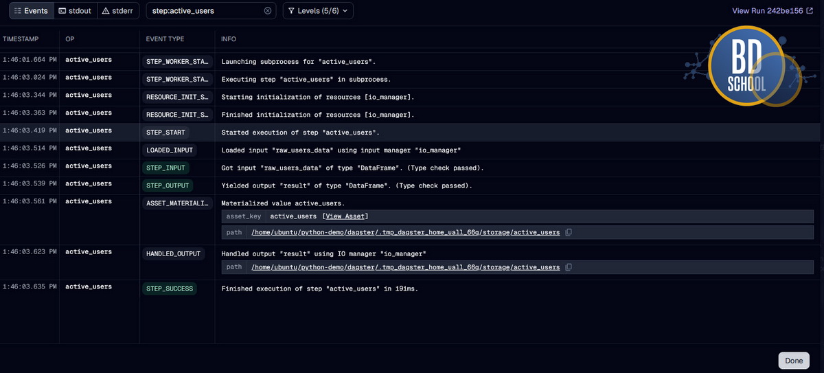 Отчет выполнения dag
