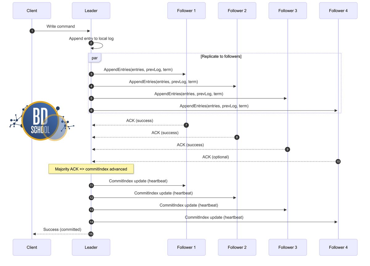 Репликация логово с двухфазным commit в RAFT концепции