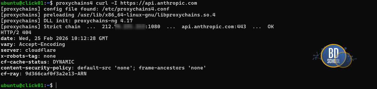 Настройка Proxychain для работы Claude Code в России