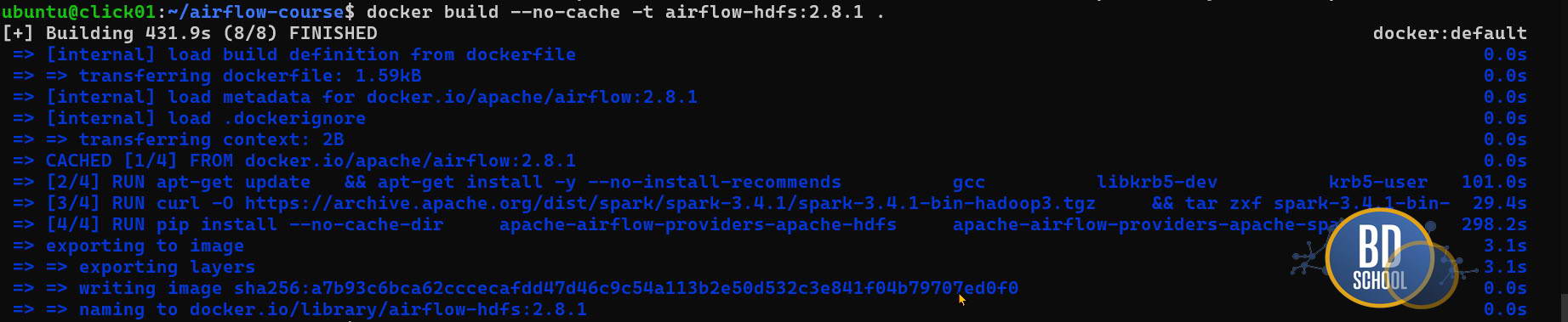 как пересоздать имиджа для запуска контейнеров с Airflow и провайдерами Spark, Hadoop и Java