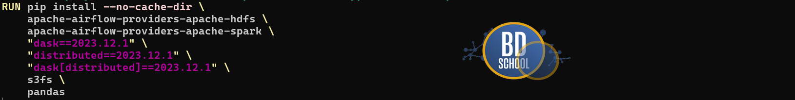Изменение dockerfile для фиксированной версии dask airflow image