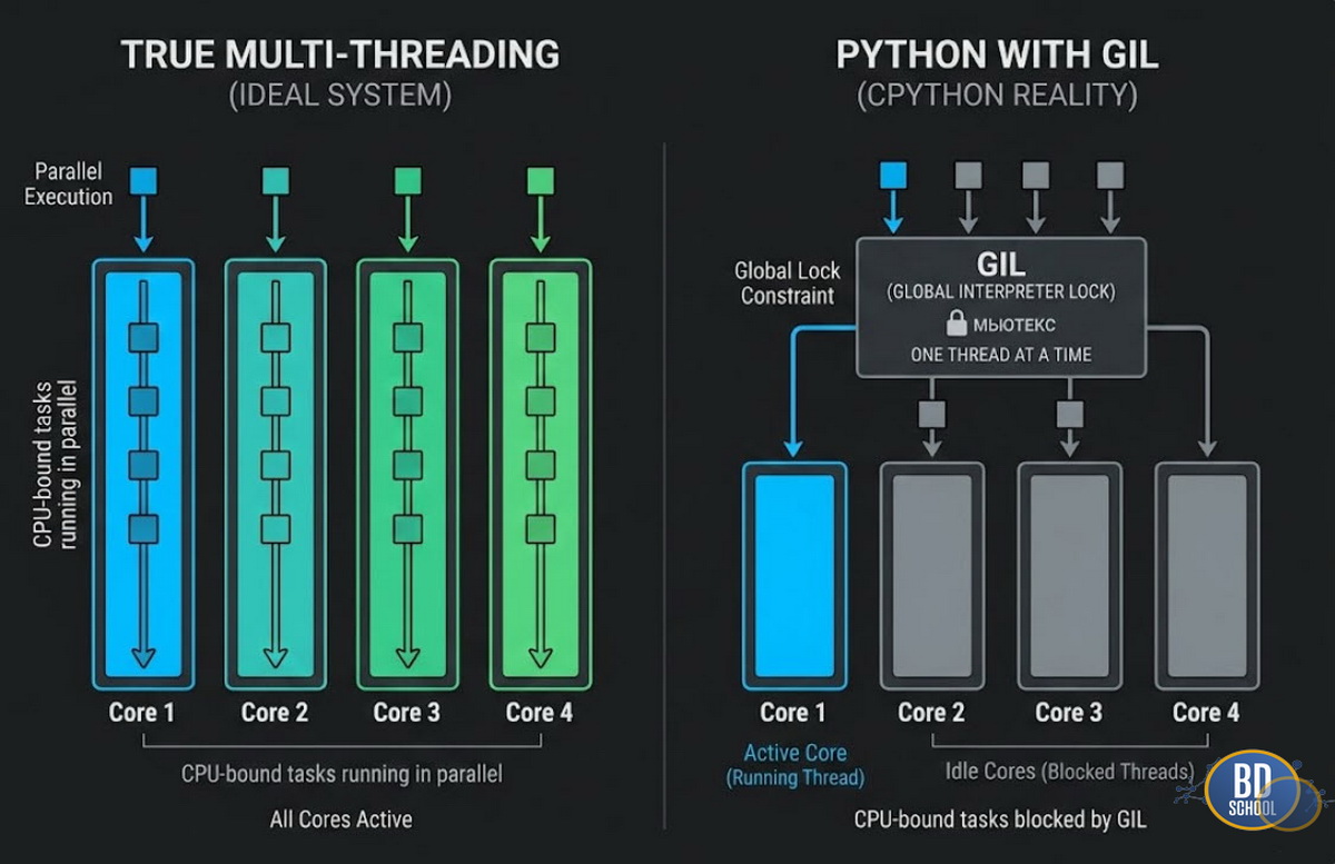 Различие влияния режима блокировок GIL на разный класс задач