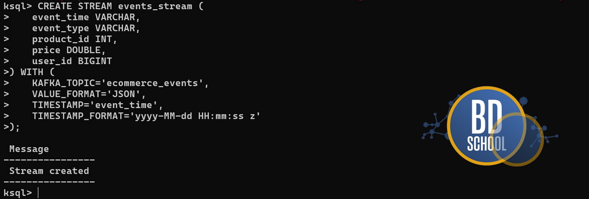 Подготовка таблицы для kafka sqldb интеграции с топиком