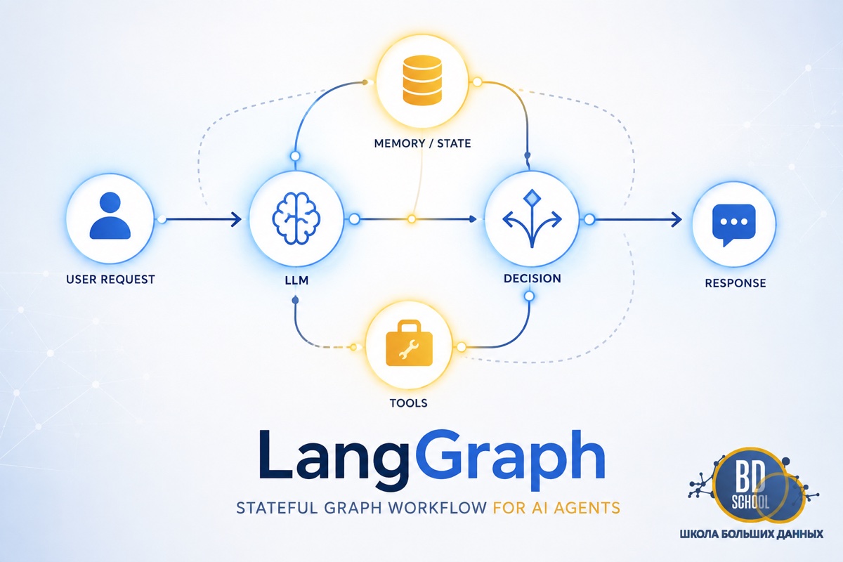 Что такое LangGraph, граф состояний и переходов для ИИ-агента на большой языковой модели