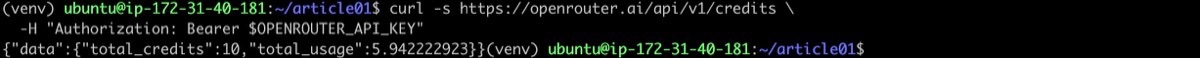Запрос остатка денег на счете OpenRouter счета