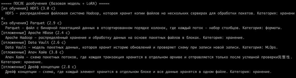 Не всегда все получается хорошо но тем и замечателен эксперимент с дообучением
