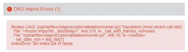 AirFlow DAG error GUI