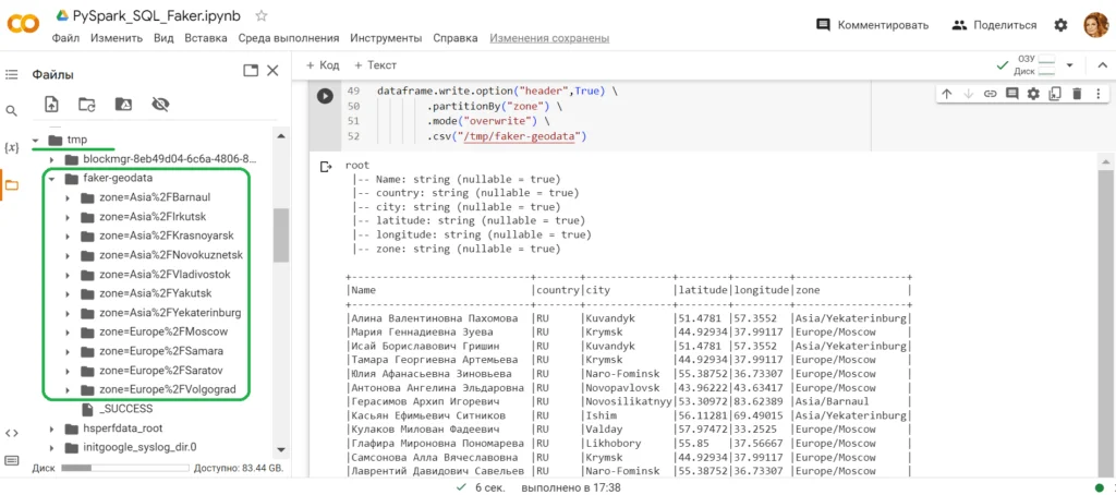 partitionBy() PySpark Google Colab